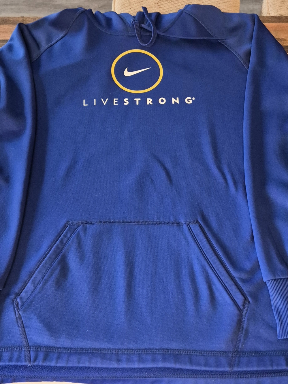 Nike LIVESTRONG Womens XL Blue Hoodie Sweatshirt Therma-fit